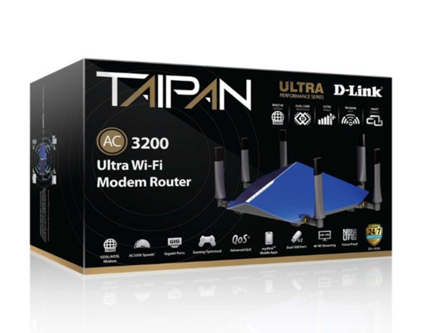 D-Link DSL-4320L TAIPAN AC3200 Ultra Wi-Fi Modem Router box